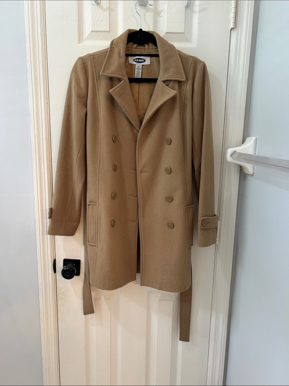 Old Navy Men's Camel Double-Breasted Pea Coat